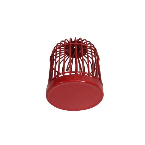 Red Metal Birdcage Cage White Bird Canary w/ Removable Stand Miniature Dollhouse - Picture 8 of 9